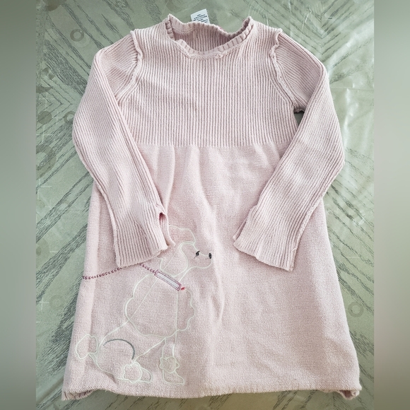 💗 Girls’ Pink Knit Sweater Dress – Size 5/6 – Poodle Design - Picture 11 of 11